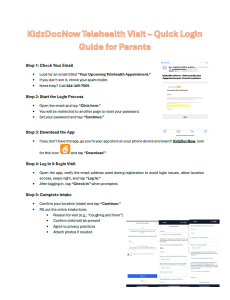 KDN Log In Guide PDF KidzDocNow App